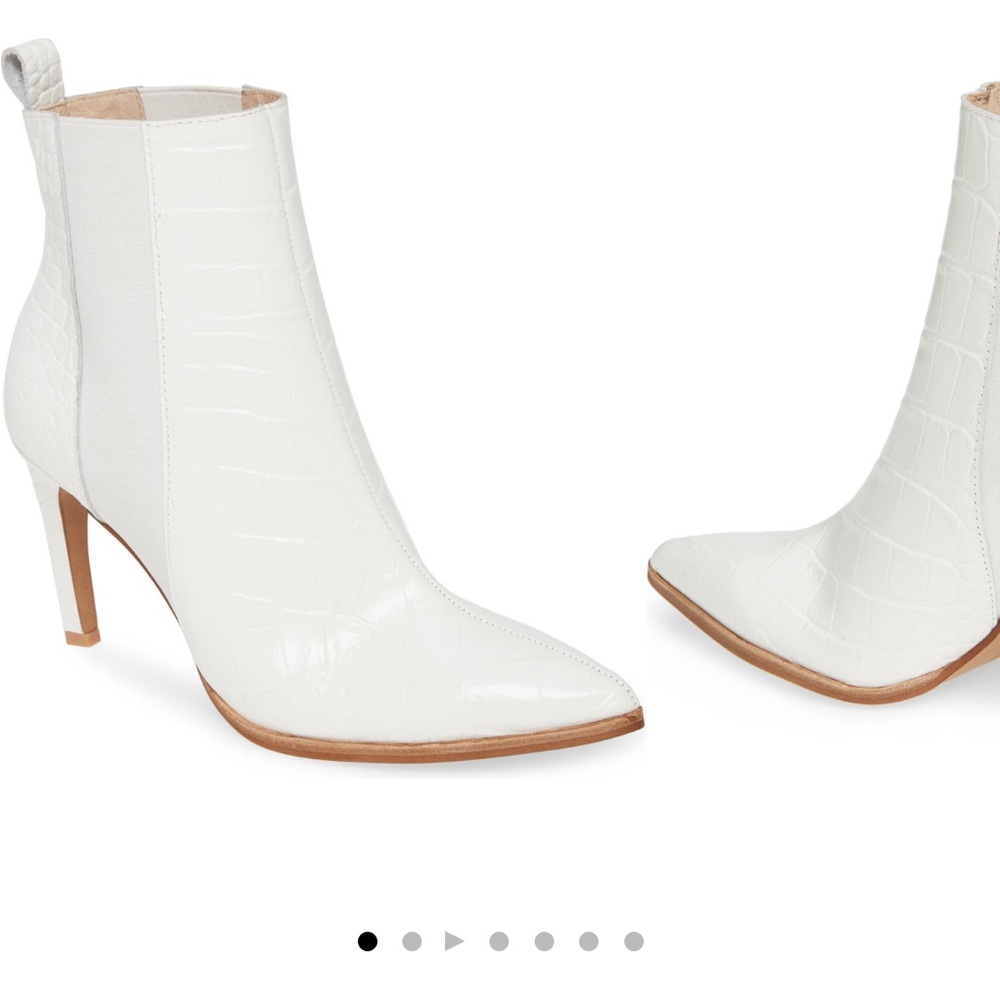 42 gold Kensington chelsea boot white leather sz 9.5